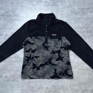 Y2K Columbia Black Camo Fleece Jacket
